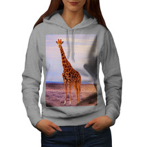 Wellcoda Giraffe Safari Animal Womens Hoodie, Africa Casual Hooded Sweatshirt - £28.97 GBP