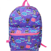 LOL Suprise Dolls Chat Bubbles All Over Print 16&quot; Backpack Purple - £27.72 GBP