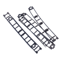 6  K&#39;NEX Black Roller Coaster Track Pieces 8&quot; Straight Micro Parts Lot KNEX - £1.55 GBP