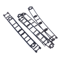 6  K&#39;NEX Black Roller Coaster Track Pieces 8&quot; Straight Micro Parts Lot KNEX - $1.97