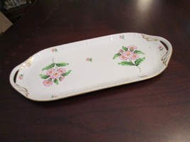 Zsolnay Hungary vanity tray, floral two handle, 1930s apprentice mark [a*4#80] - £179.57 GBP