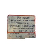 Eric Burdon of Animals w/ The Frazz, 7/10 Ticket Stub Eagles Auditorium ... - $10.00