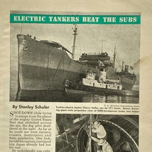 1945 Vintage US Turbine Electric Tanker Ships Beat Sub Article Popular M... - $49.95