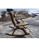 Antique Oak Doll Rocking Chair Rocker Vintage Collectible - $200.03