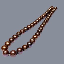 Genuine Round 9.5 - 11mm Multi Purple Brown Rainbow Cultured Pearl 16&quot; Strand - $123.75