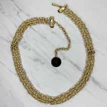 Textured Gold Tone Metal Chain Link Belt Size Small S Medium M - £15.50 GBP
