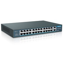 Yuanley 24 Port Poe Switch with 2 Gigabit Ethernet Uplink Port, Unmanage... - $277.99