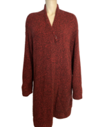 J.Jill Women&#39;s Open Cardigan Heathered Red &amp; Black 2x NWT - $72.34 CAD