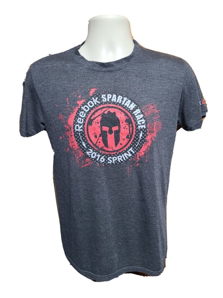 Primary image for 2016 Reebok Sprint Spartan Trifecta Qualifier Finisher Race Adult S Gray TShirt