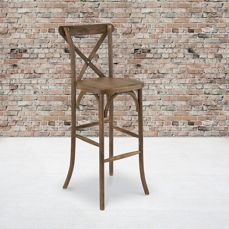 Antique Cross Back Barstool XA-X-BAR-GO-GG