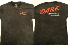 Dare D.A.R.E. Keeping Kids Off Drugs Distressed Mineral Wash Black T-Shirt - £19.55 GBP+