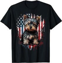 USA 4th Of July Patriotic American Yorkshire Terrier T-Shirt - $15.99+
