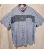 Foundry Button Down Shirt Mens 4XL  Blue Short Sleeve Woven Blue - $24.96