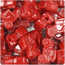 BeadTin Red Opaque 25mm Car Pony Beads (24pcs) - $2.39