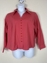 Talbots Women Plus Sz 20W (1X)Pink Wrinkle Resistant Button Up Shirt Long Sleeve - £11.36 GBP