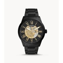 New with box Fossil Men&#39;s Flynn Automatic Black Stainless Steel Watch BQ... - $105.00