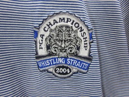 Slazenger Polo Shirt Mens Size Medium Striped Golf Whistling Straits Wisconsin - £10.07 GBP