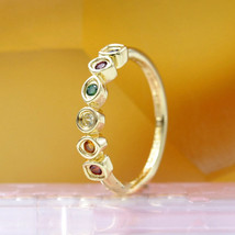Shine Gold Plated Infinity Stones Ring With Colorful CZ For Women  - £11.79 GBP