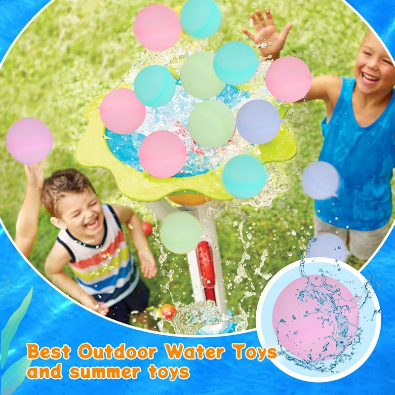 12pcs Reusable Water Fighting Balls Adults Kids Summer Swimming Pool Silicone - £16.33 GBP