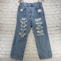 Vintage 90s Tommy Hilfiger Jeans Boys 18 (28x27) Distressed Skater Wide Leg Y2K - £31.19 GBP