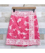 Lilly Pulitzer Doily Lace Trim Pencil Skirt Pink White Floral Stretch Wo... - $44.54