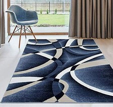 Rugs Area Rugs Carpets 8x10 Rug Floor Modern Large Living Room Big Blue 5x7 Rugs - £19.66 GBP+