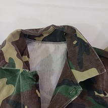 Men's Woodlands Camo Combat Field Shirt Jacket Long Sleeve Size Medium image 8