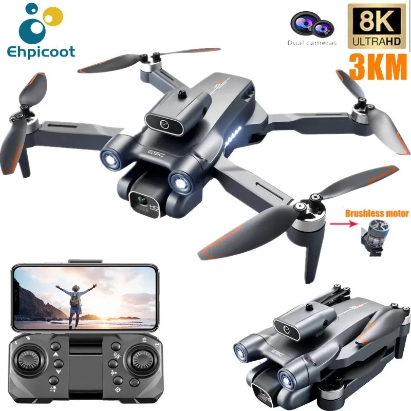 New S1S Mini Drone Caméra 8K Professional Brushless Motor Dron Obstacle - £41.93 GBP