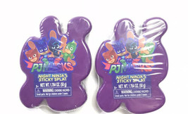 Lot Of 2 Disney Junior PJ Masks Night Ninja&#39;s Sticky Splat 1.7 OZ Slime Purple - £21.06 GBP