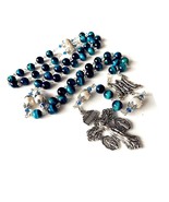 HANDMADE Peacock Blue Tiger Eye Prayer Beads - £172.26 GBP