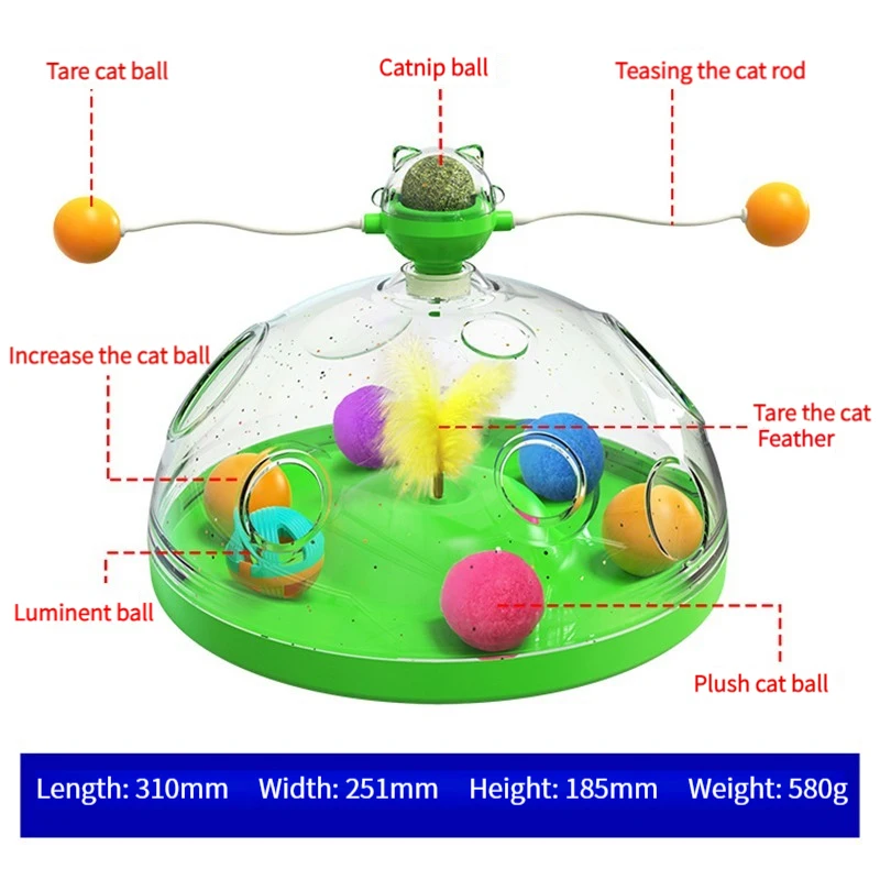 House Home Windmill Funny Cat Toys Interactive Multifunctional Turntable Pet Edu - £66.24 GBP