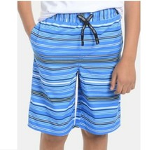 Calvin Klein Big Boys M 10 12 Prince Blue Stripe Volley Swimsuit Swim Trunks NWT - £13.44 GBP