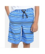 Calvin Klein Big Boys M 10 12 Prince Blue Stripe Volley Swimsuit Swim Tr... - £13.22 GBP