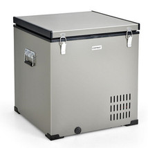 68 Quart Portable Car Refrigerator with DC and AC Adapter-Gray - Color: Gray -  - £393.09 GBP