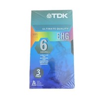 Blank VHS Tapes New Lot of 3 TDK S-HG 6-Hours EHG T-120 Super Vivid Extra High - £9.06 GBP