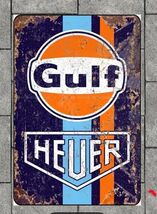 Gulf Rectangular Gas Gasoline Oil  Aluminum Retro Remake Sign Station 12... - $34.84 CAD