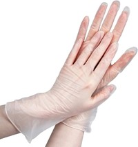 Vinyl Synthetic Gloves 100ct Powder Free Cleaning Gloves Large Size Clear - £12.20 GBP