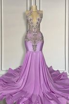 Diamonds Purple Prom Dresses for Black Girls Luxury Custom Women Formal ... - $299.00