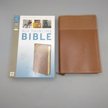 NIV Thinline Bible Imitation Leather Tan Brown Red Letter Edition - £7.85 GBP