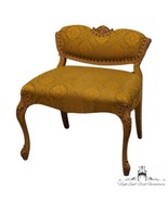 VINTAGE ANTIQUE Louis XV French Provincial Style Yellow Cream Vanity Stool - £472.58 GBP