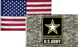 3x5 Wholesale Combo USA American &amp; Army Star Digital Camo Flag 3&#39;x5&#39; 2 Pack Supe - £19.17 GBP