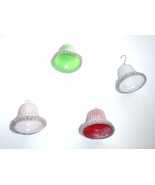  Vintage Silver Mesh Covered  Christmas Bell Ornaments Lot of Four - £17.98 GBP