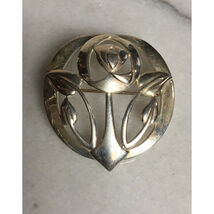 925 Sterling Silver Lotus? Flower Brooch Sky - $43.66