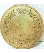 Vintage Stratton Compact 1970s Goldtone Floral Design Made in England Ro... - $29.37 CAD