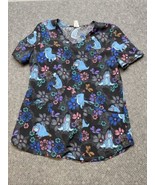 Disney Winnie the Pooh Eeyore Floral Flowers Scrub Top Woman&#39;s Size S KG JD - €12,93 EUR