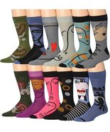 JAMES FIALLO Dress Socks for Men, Men&#39;s Casual Fun Fashion Patterned 12 ... - $24.49