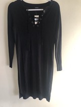 Torrid Women&#39;s Black Long Sleeve Tie Front Sweater Dress Size 0 - $37.99