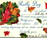 Rally Day Notification 1910 Fremont Ohio OH Autumn Leaves Postcard - £6.34 GBP