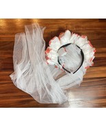 Corpse Dead Bride Wedding Veil COSTUME Floral Net Headband Frida Kahlo P... - $11.29