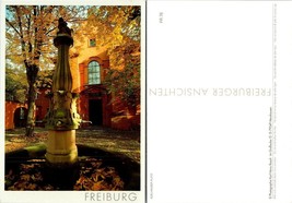 Germany Freiburg i. Breisgau Adelhauser Platz Square Fountain Vintage Postcard - £7.37 GBP